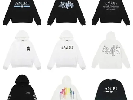 Six printed hoodies in two rows, three black and three white